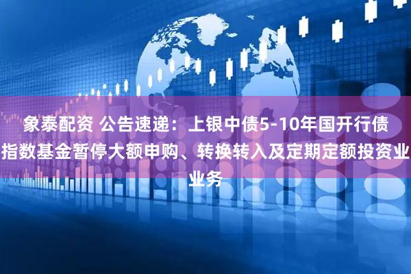 象泰配资 公告速递：上银中债5-10年国开行债券指数基金暂停大额申购、转换转入及定期定额投资业务